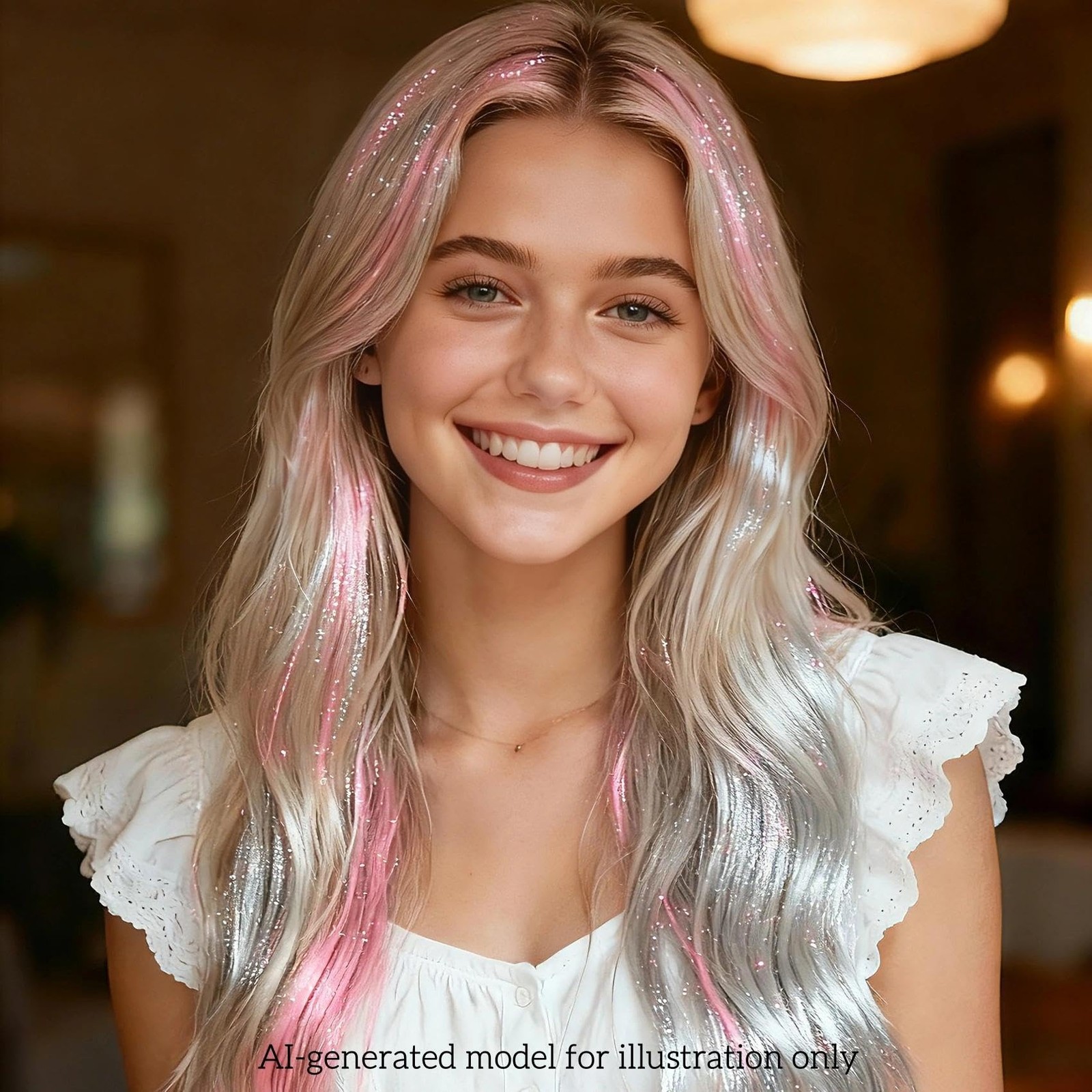 8400 Strands Hair Tinsel Kit 24 Colors 48in Heat Resistant Glitter Hair