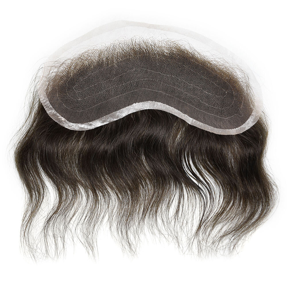 Full French Lace Mens Frontal Hairpiece for Receding Hairline Human Hair Natural