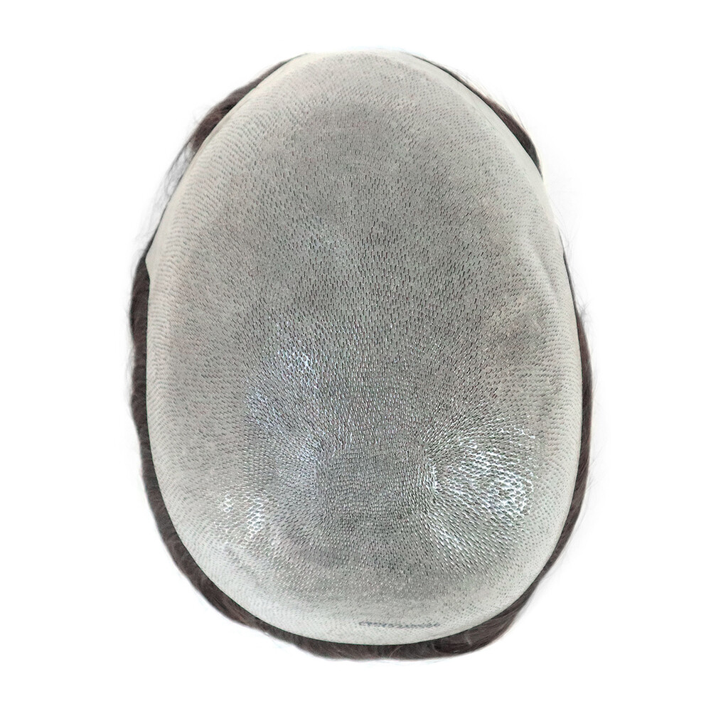 Mens Toupee Real Human Hair Thin Skin Hairpieces Replacement Systems Hair 8X10”