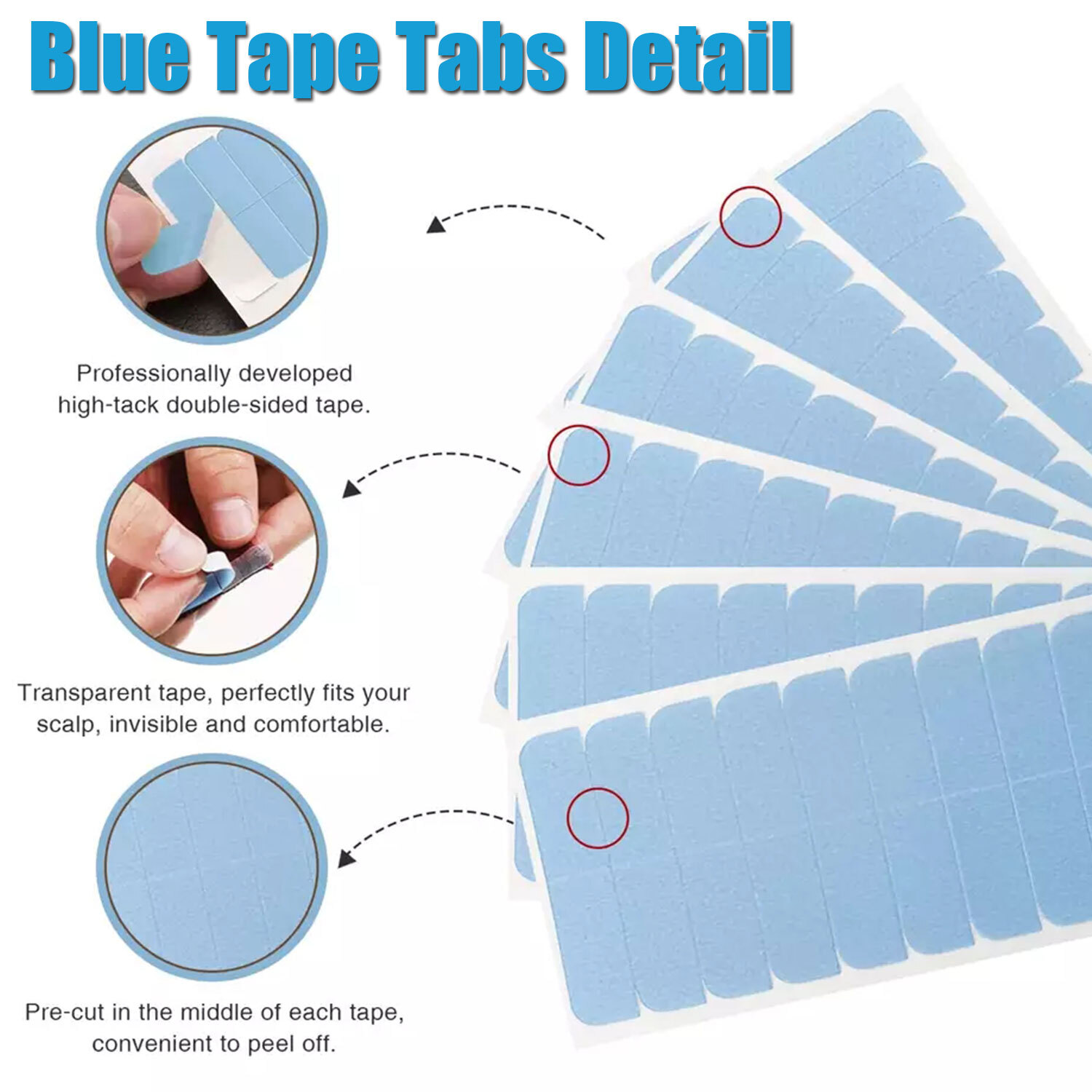 US Tape In Hair Extensions 10-100PCS Tape Adhesive Replacement Double Sided Glue
