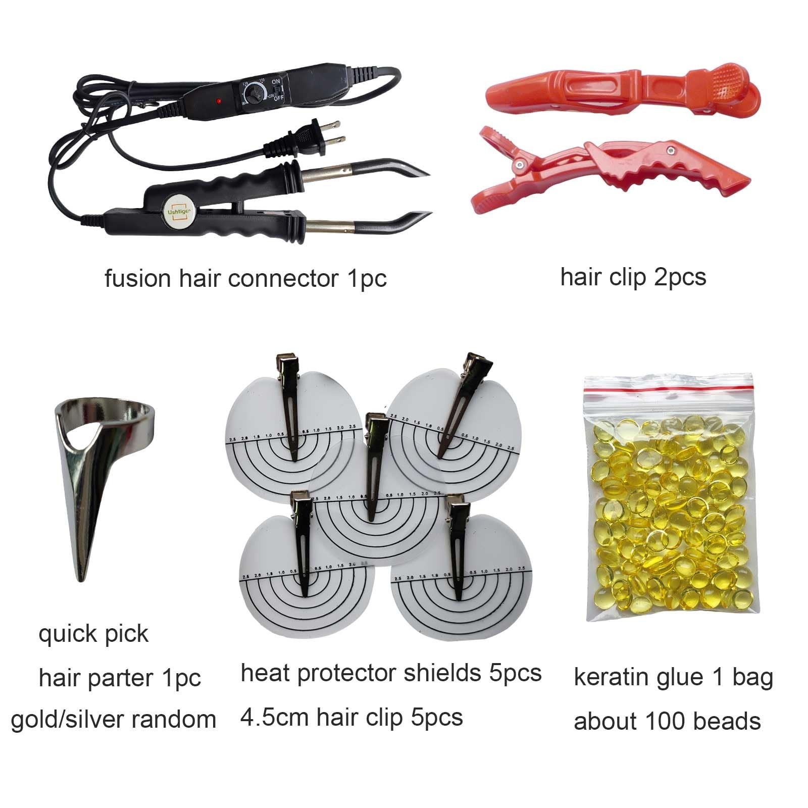 Hair Extension Connector Machine Kit – Hot Fusion Iron, Keratin Flat Tips, DIY &