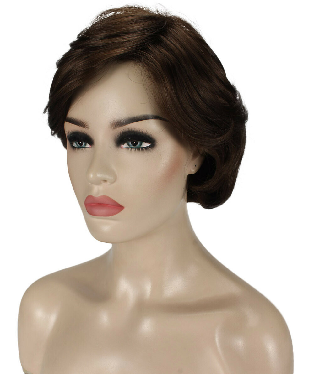 Lana – Straight Kanekalon Synthetic Fiber Full Wig, 3.25 – 6.5 in, Medium Brown