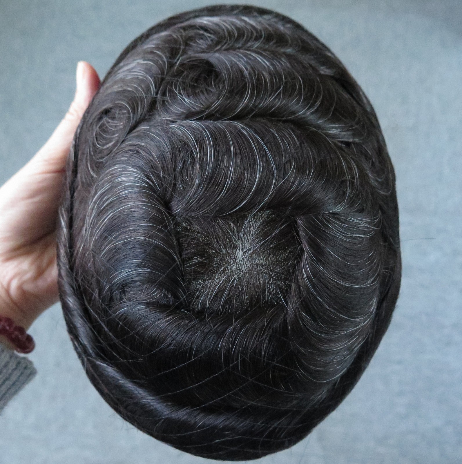 Mens Toupee Human Hair Replacement System 0.05mm Thin Poly Skin Hairpiece 8×10