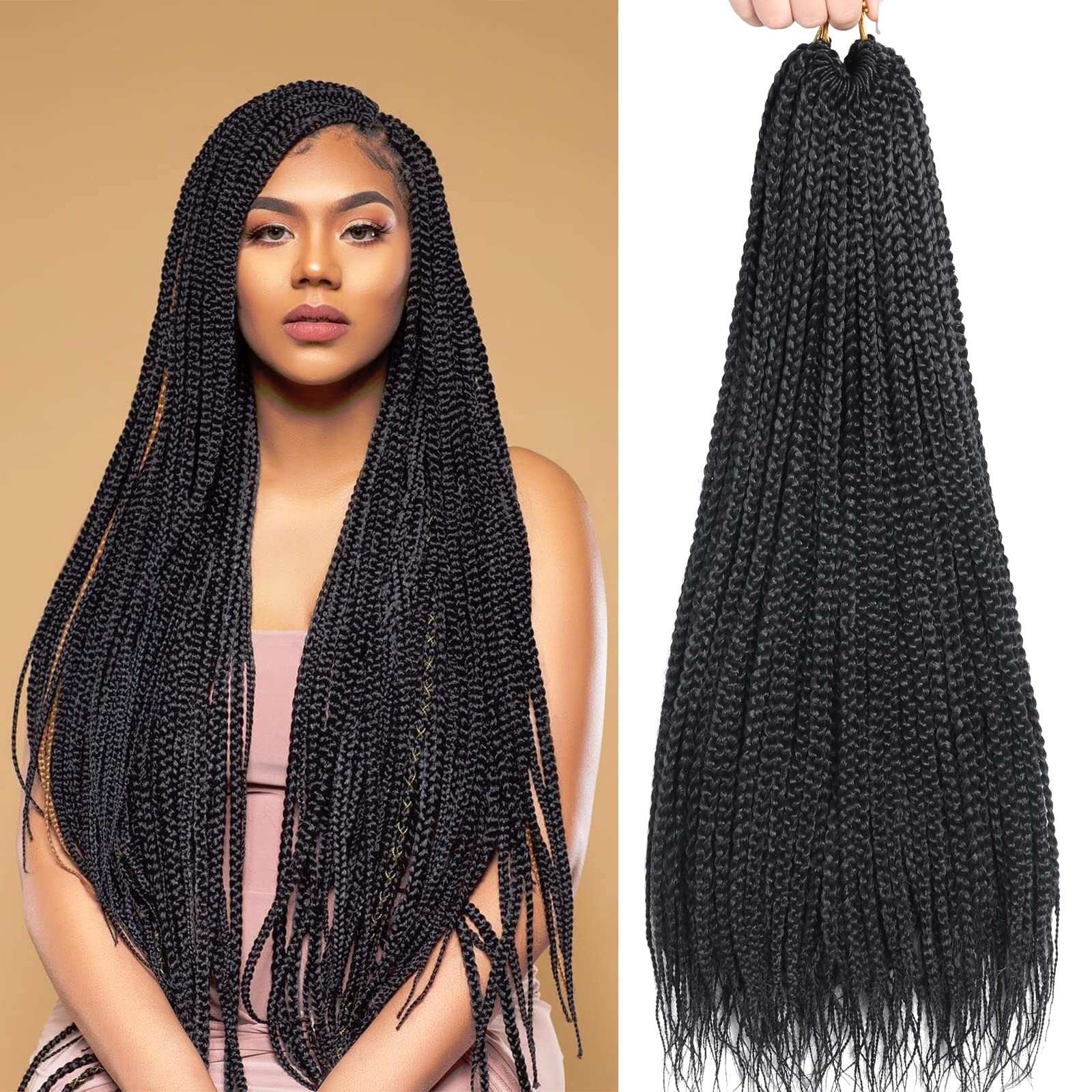 Box Braid Crochet Hair 24 Inch Crochet Braids 144 Strands Crochet Box Braids …