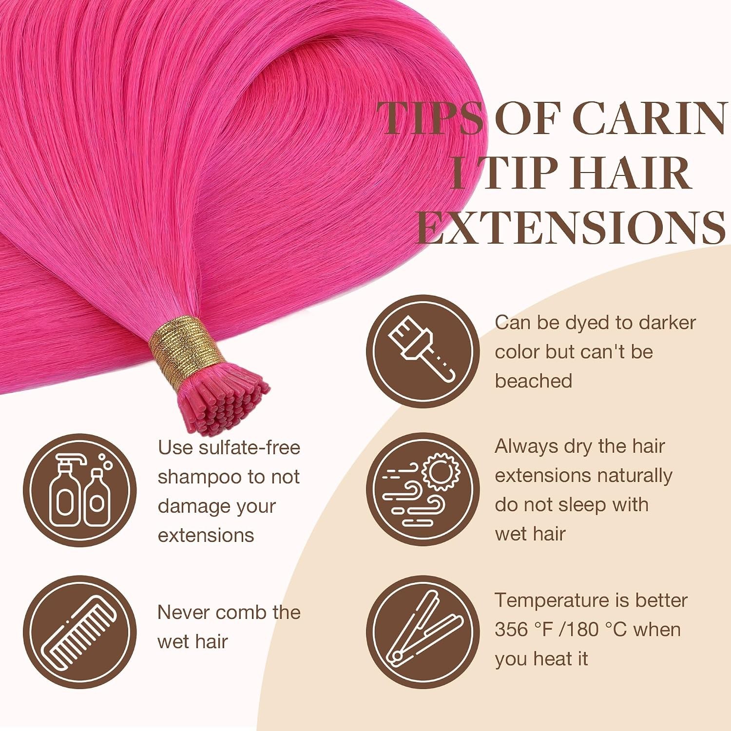 Colored I Tip Hair Extensions, Real Human Hair, 20inch 50g 50S, Cold Fusion I…