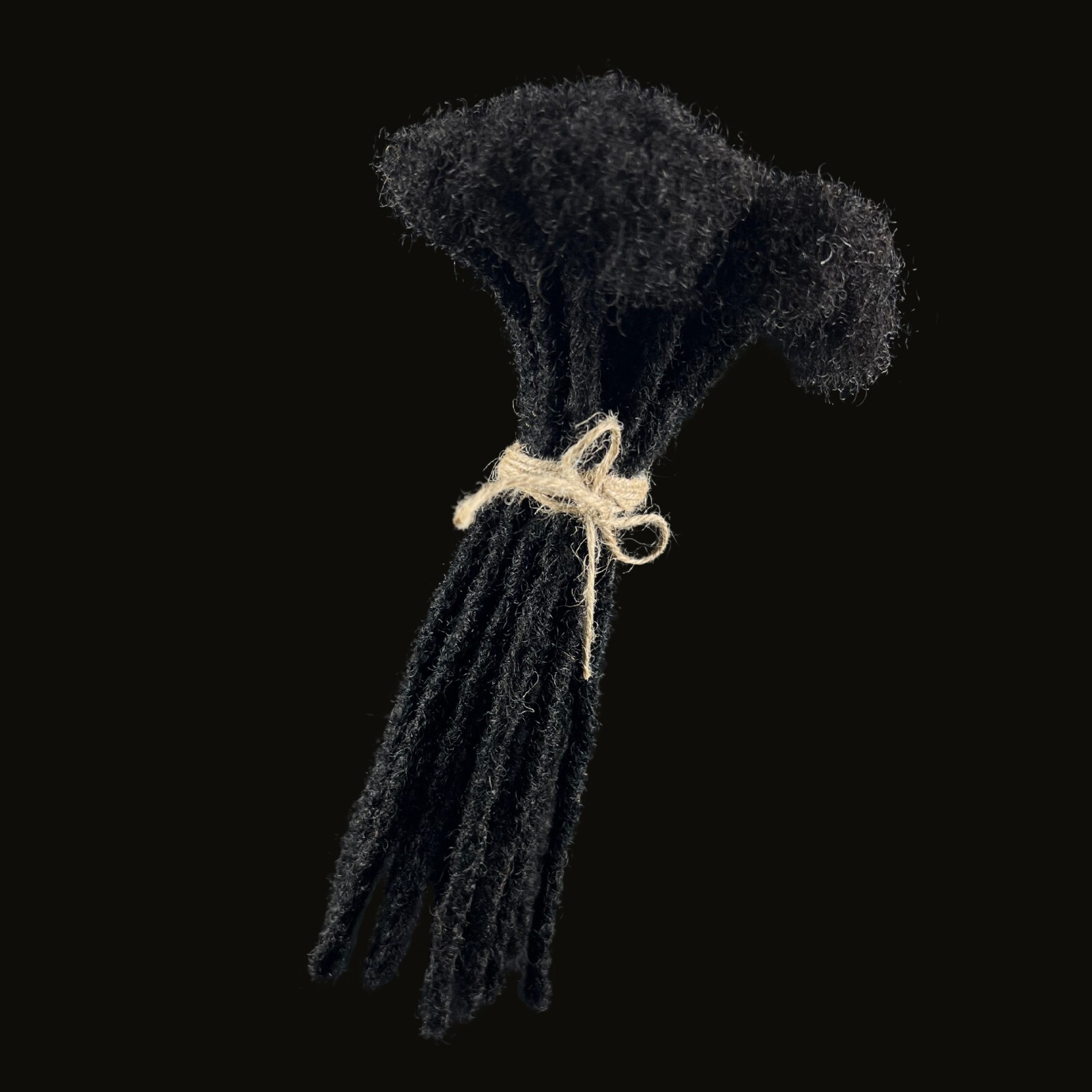 Dreadlock Extensions Human Hair 1B Black, 0.4, 0.6 and 0.9 cm 10 pieces