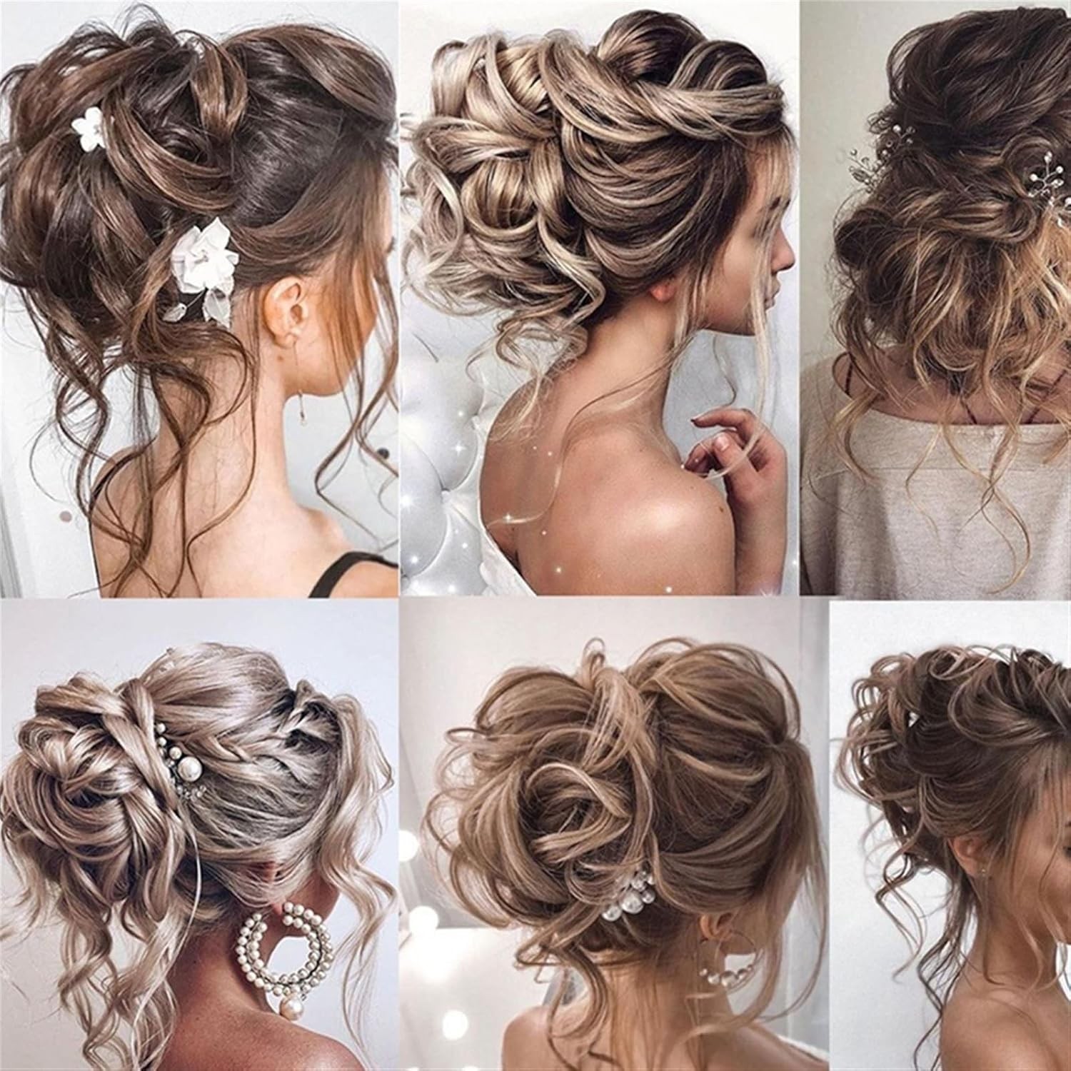 Natural Curly Messy Bun Hair Piece Scrunchie Updo Hair Extensions Real as Human