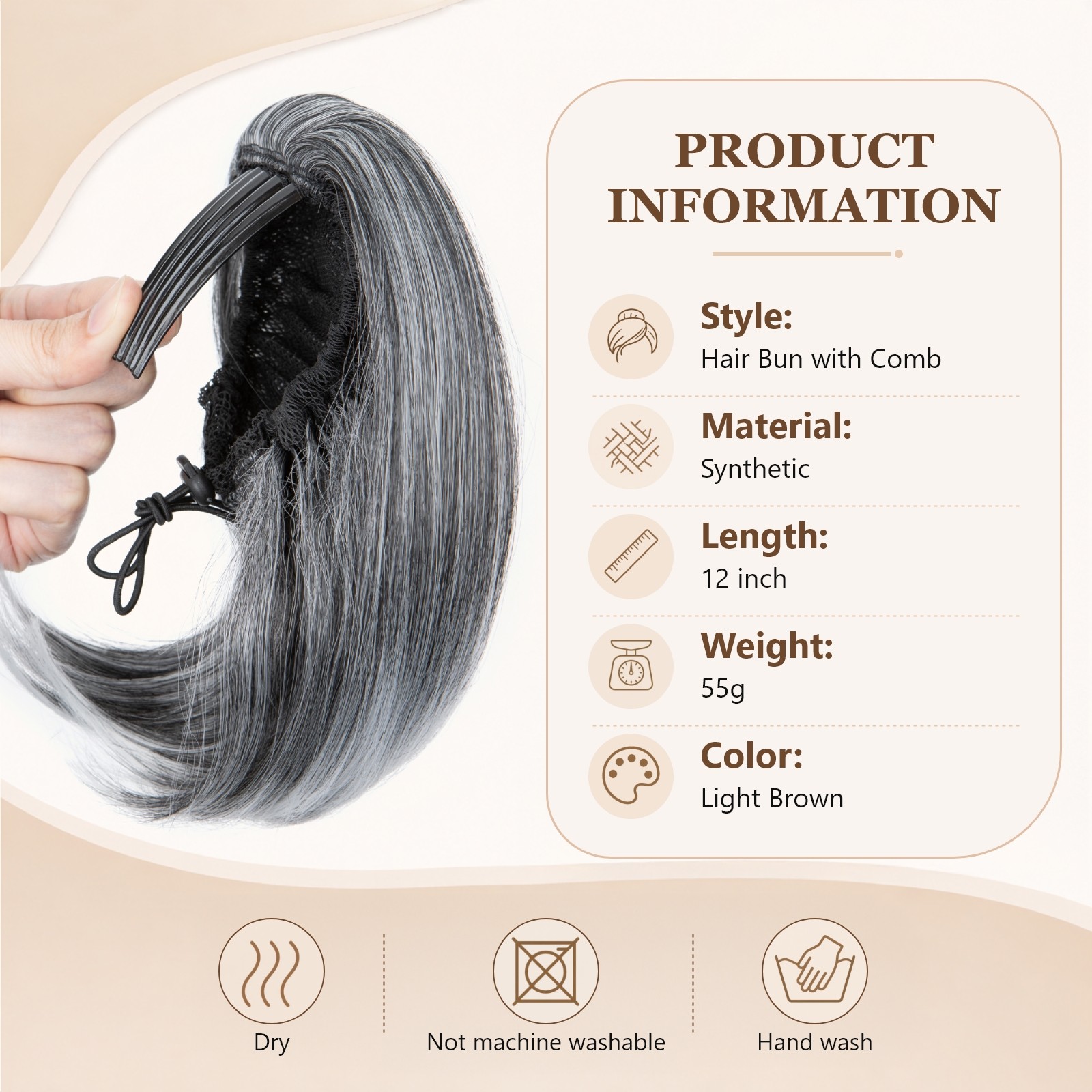 Elegant Ponytail Bun Hair Chignon with Comb Clip Updo Drawstring Hair Extensions