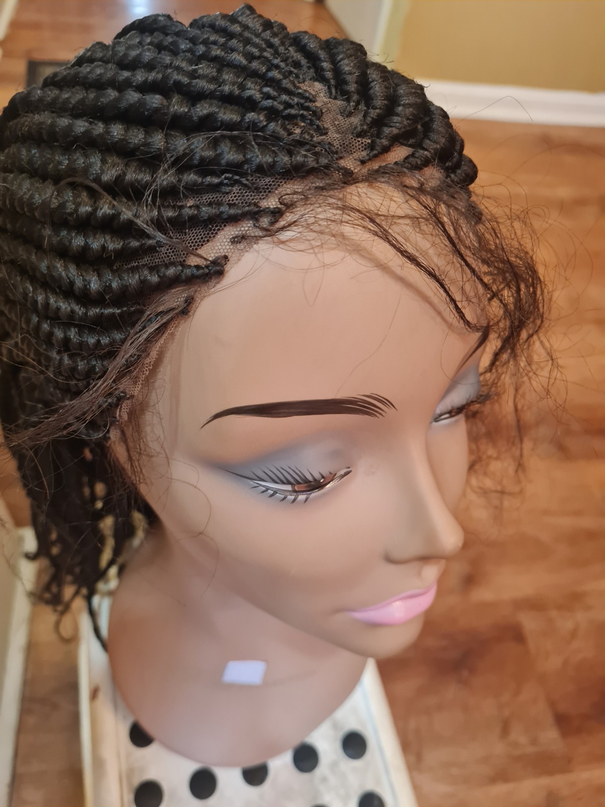 Braided Wig For Black Women Cornrow Braids Lace Front Synthetic Fiber