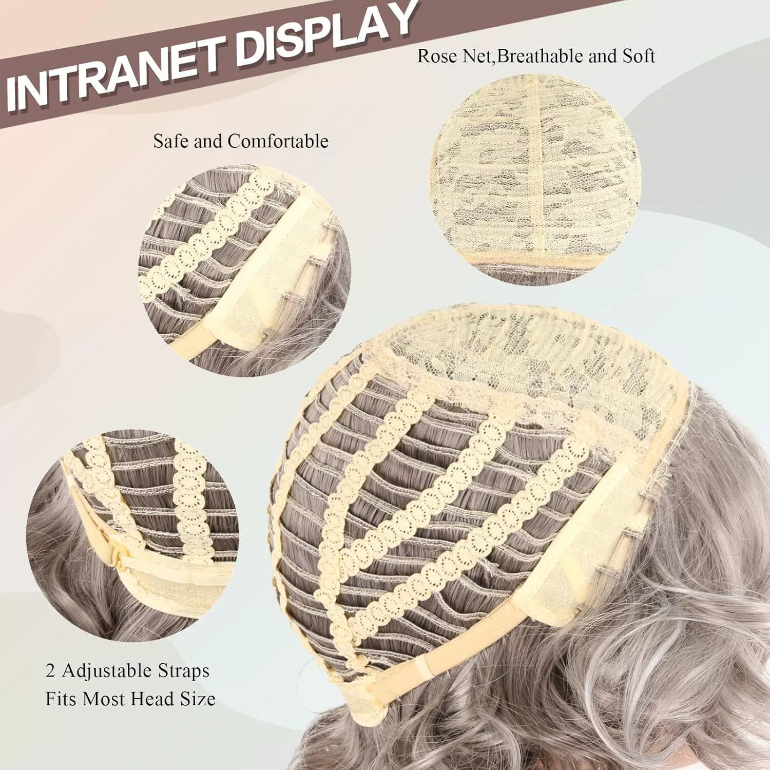 Brown Blonde Ombre Bob Wigs for Women Cosplay Wig with Bangs Dark Roots Gray