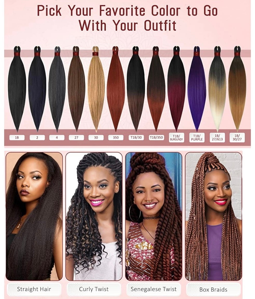 6X Pre-stretched Professional Braiding Hair 100% Kanekalon Ultra Yaki Ombre Mega