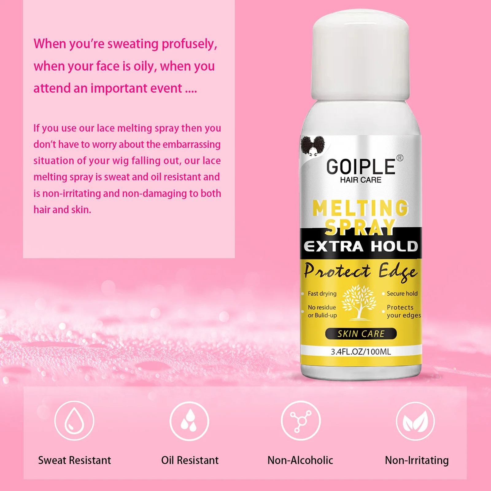 Wig Glue Long Lasting Extra Hold Glue for Wig Waterproof Melting Spray Invisible