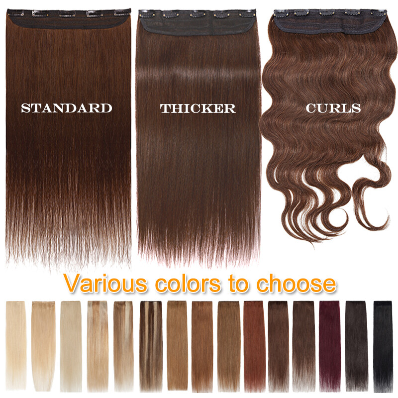 CLEARANCE Clip in One Piece 100% Real Human Remy Hair Extensions Full Head 1PCS