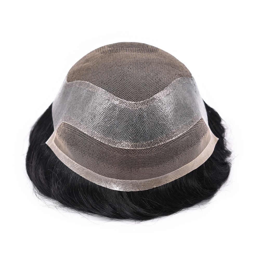 Mens Toupee Hair System Replacement French Lace Mens Hairpiece Skin Wig for Men