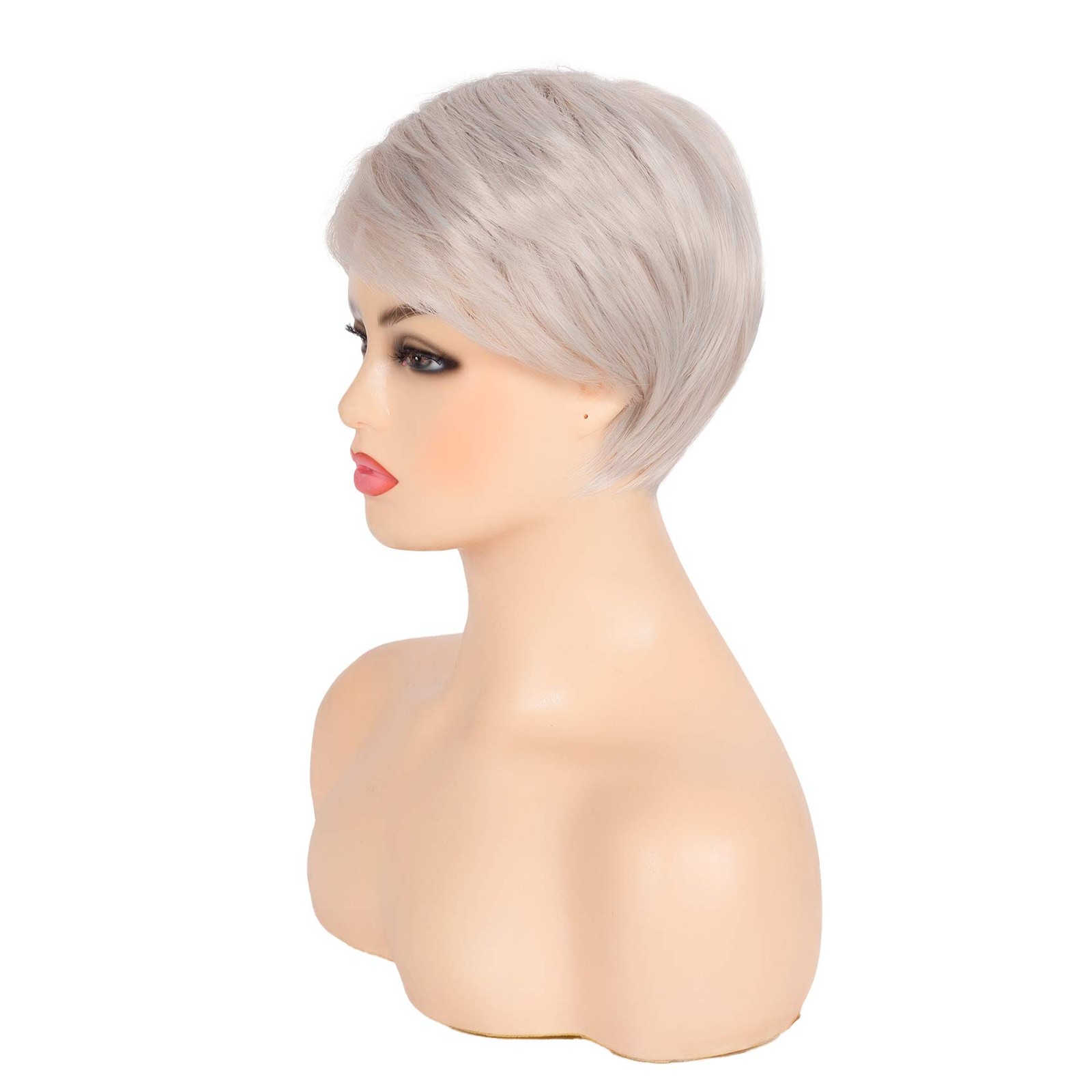 Swiking Short Pixie Cut Blonde Mix Grey Wigs for 1 Count (Pack of 1),