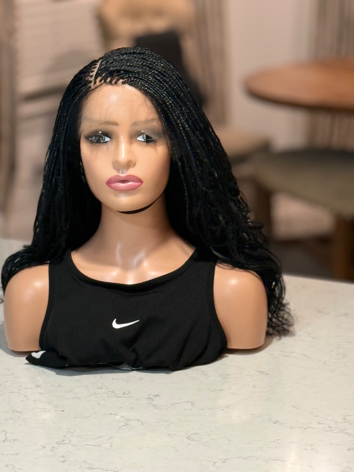 Braided French curls wig. Three tone wavy wig. Made on a full lace wig. 18”long.