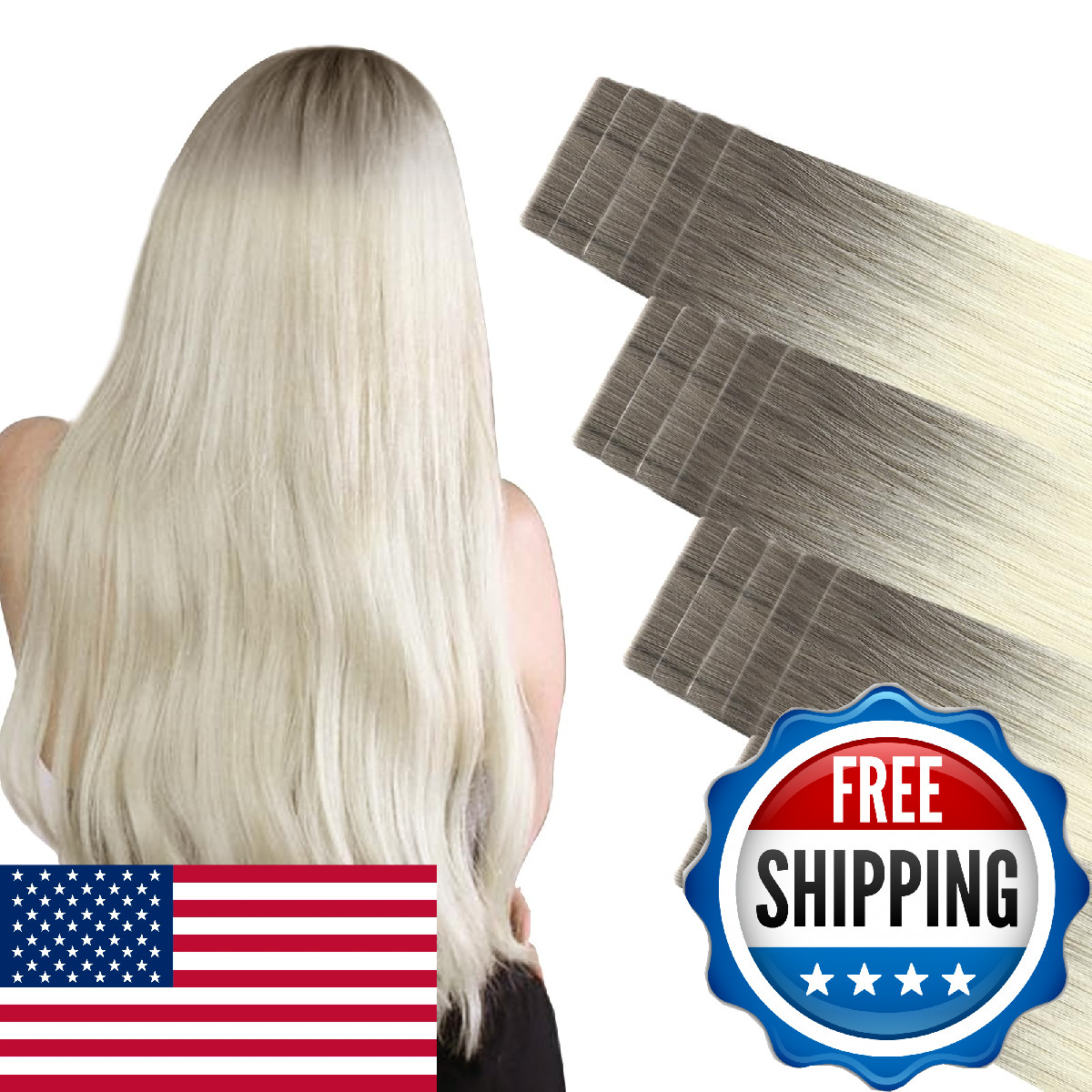 Abh Amazingbeauty Hair Invisi Edge Tape In Hair Extensions Real Human Hair