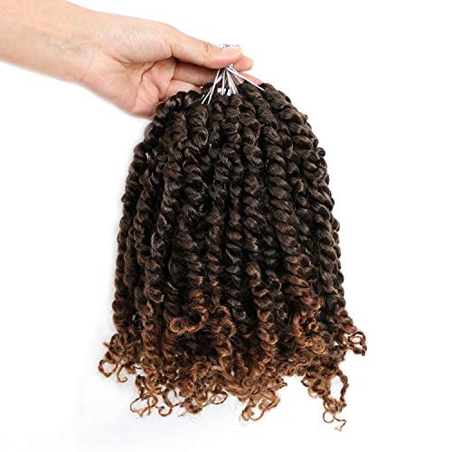 Short Passion Twist Hair 6 Inch 6 Inch (Pack of 8) T30(Ombre Medium Dark Brown)