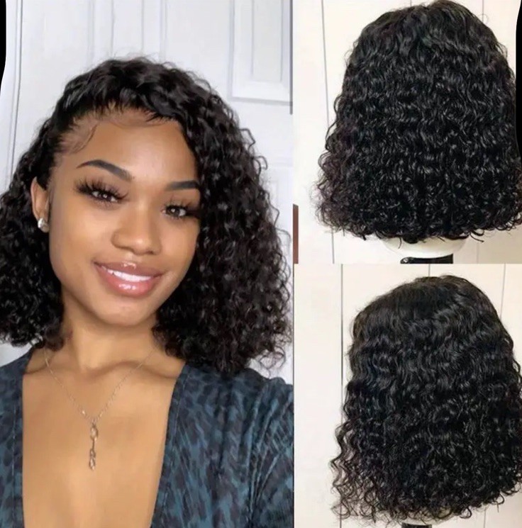 14” 150% Density Brazilian Curly Bob Wig – Natural, Stylish & Easy to Wear,