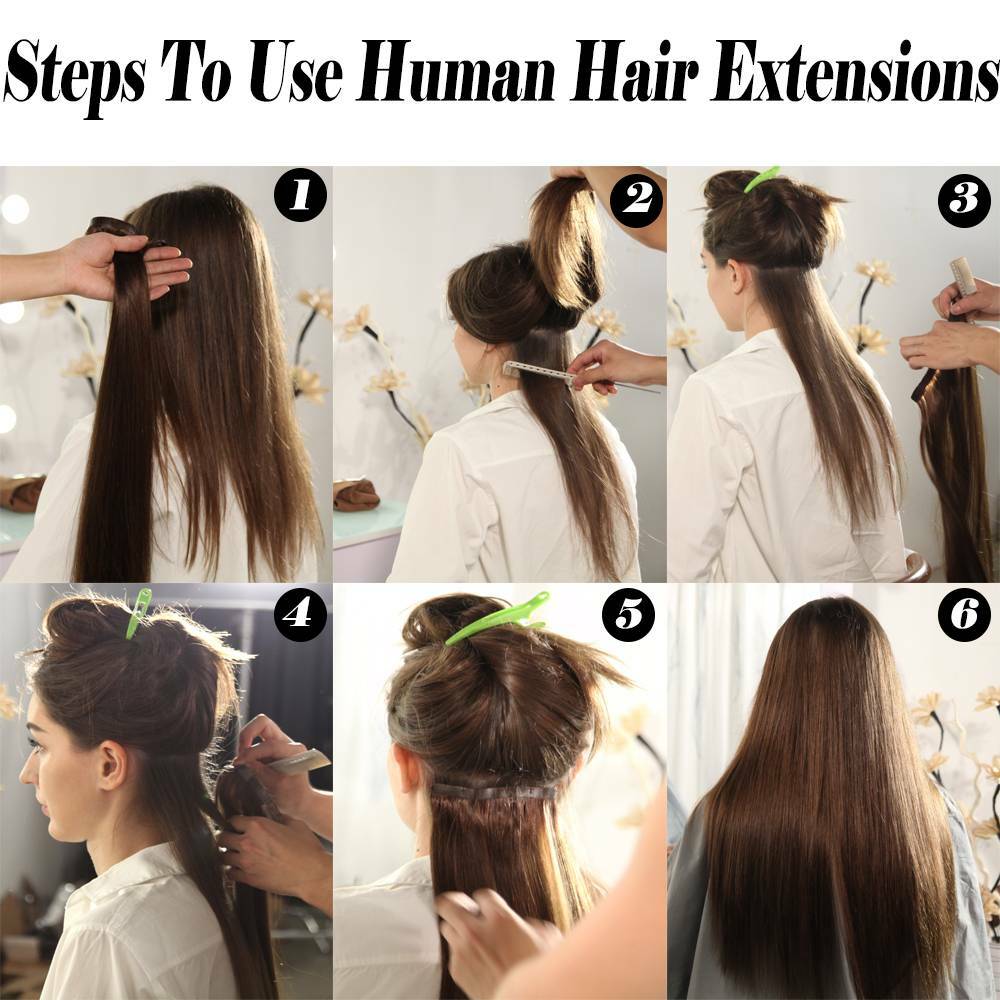 Thick 100% Real Remy Human Hair Extensions One Piece Clip In 3/4 Full Head Weft