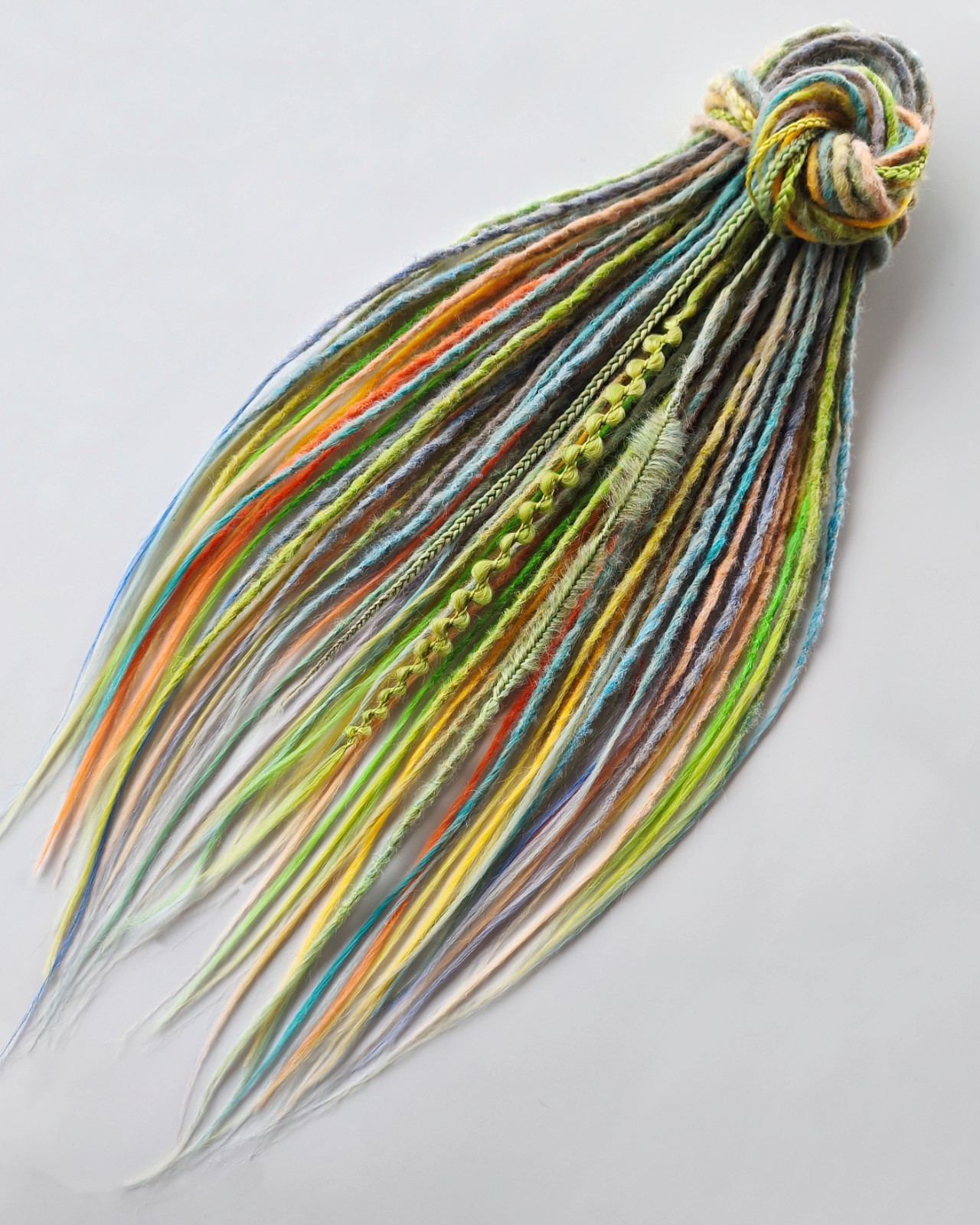 Handmade Pastel Rainbow Dreadlock Extensions 70cm 45DE, Boho Synthetic Dreads Se