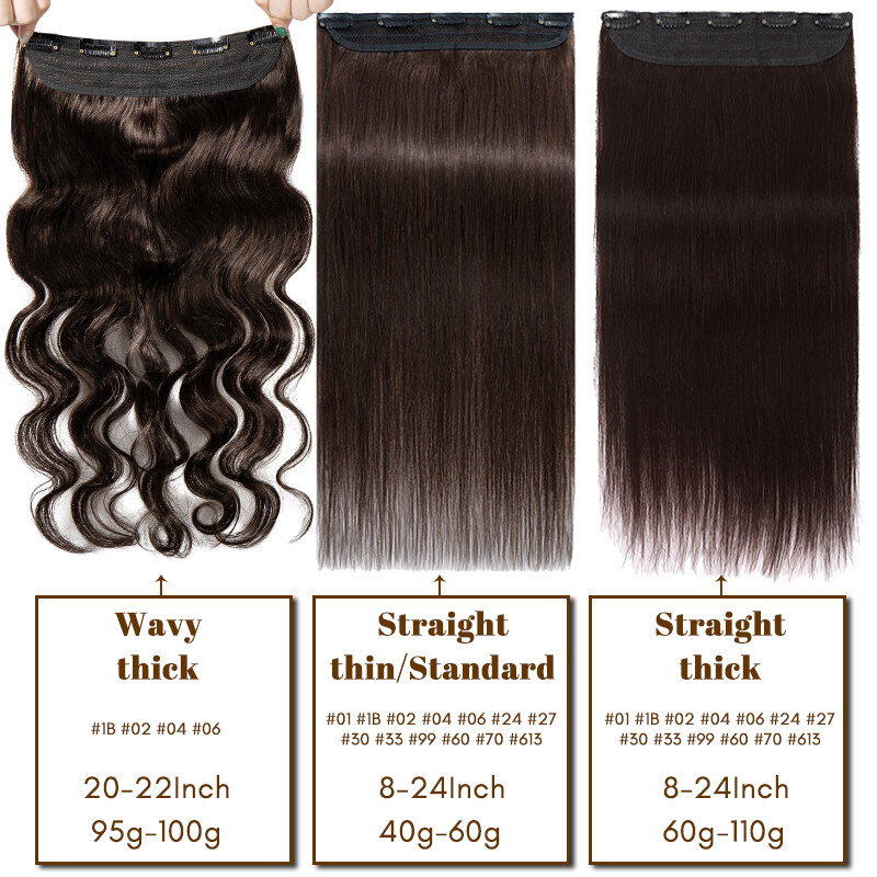 CLEARANCE Clip in Hair Extensions 100% Remy Human Hair Full Head One Piece Thick