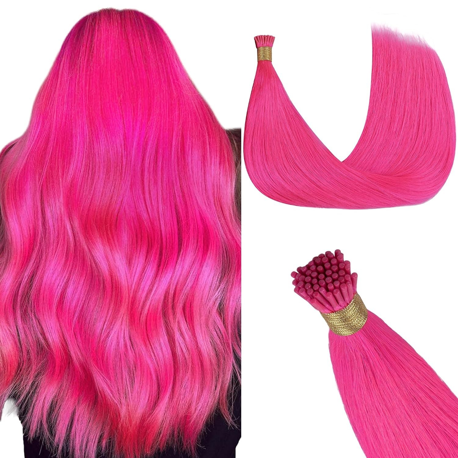 Colored I Tip Hair Extensions, Real Human Hair, 20inch 50g 50S, Cold Fusion I…