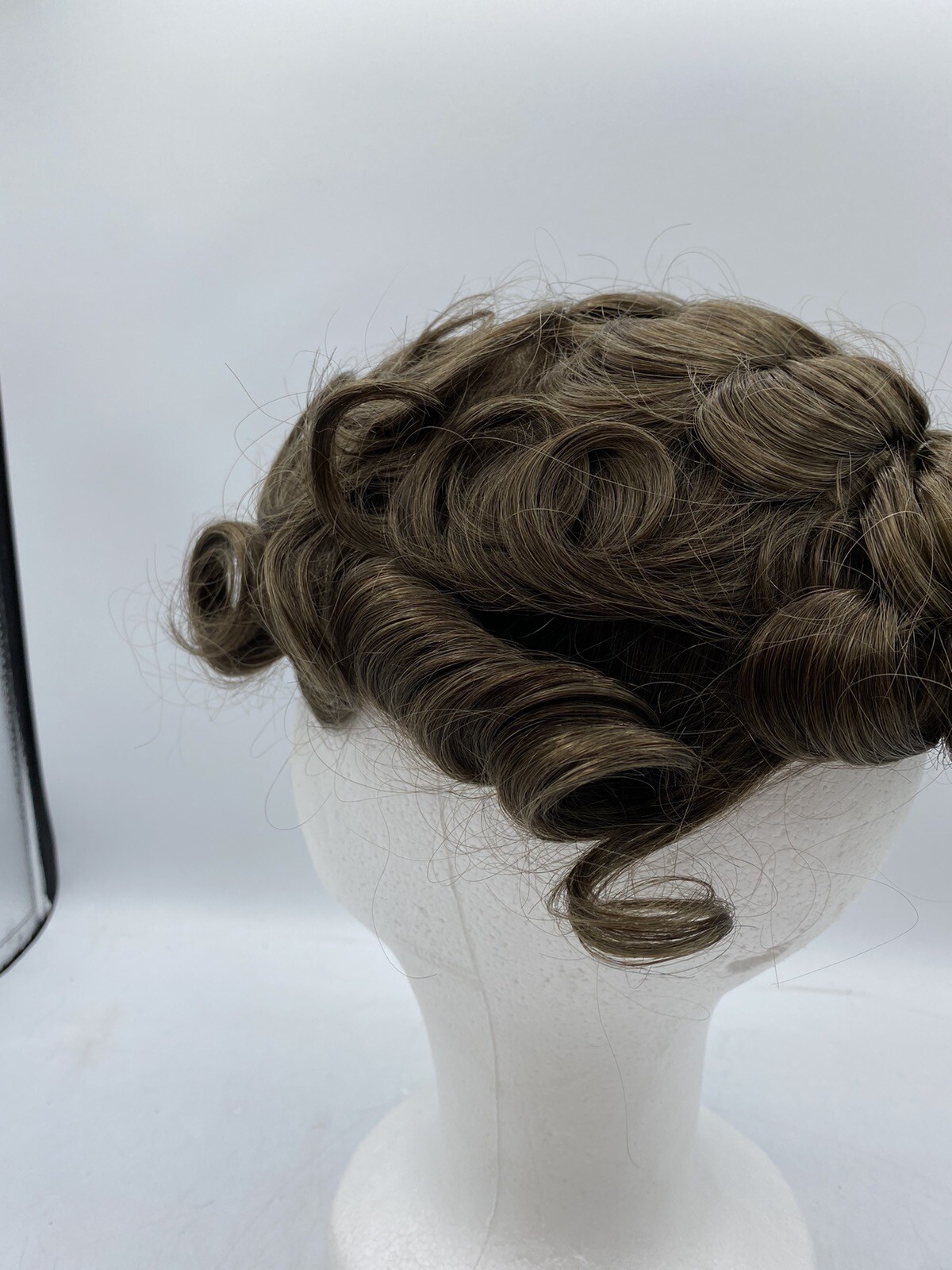 LLwear Human Hair, Soft Thin Skin, 0.03mm V-loop Knot Toupee Wig, 8x10in, Wavy