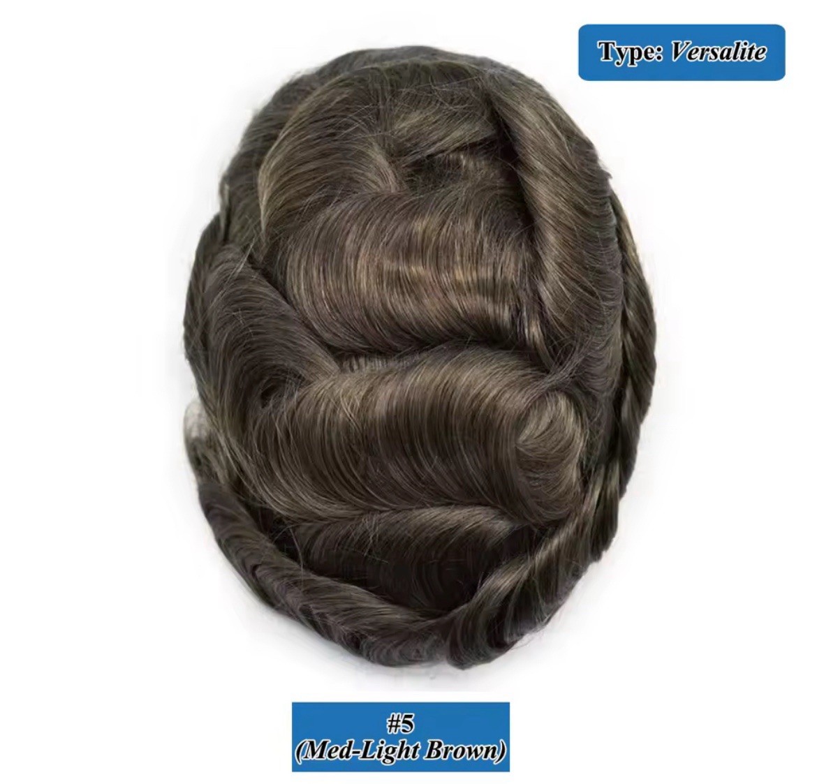 Men’s Human Hair Toupee Hairpiece Lace Front Mono Mono Base Tape-In 10in