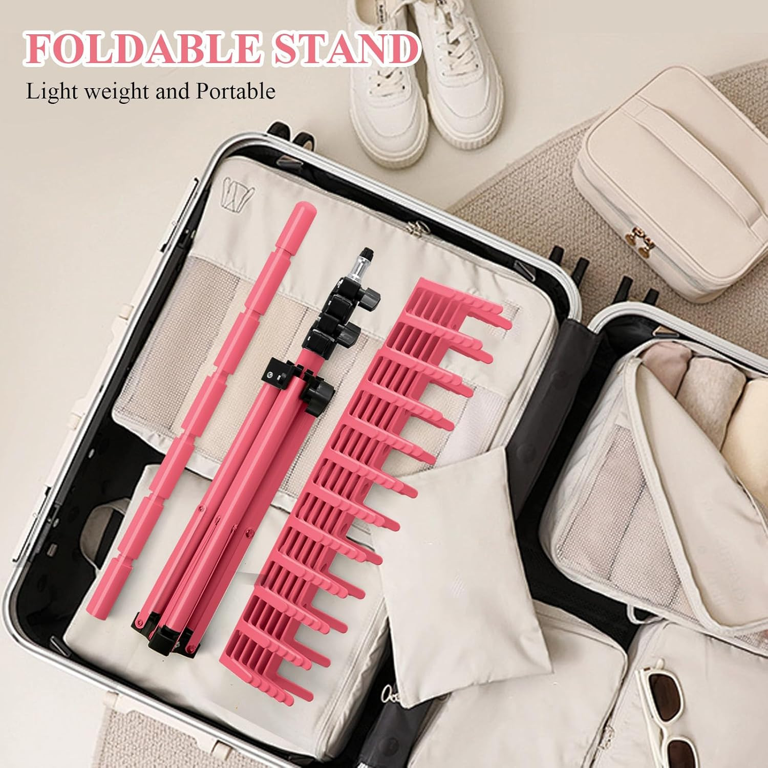 144 Peg Braiding Hair Rack Stand Adjustable Double Sided Hair Extension Holder