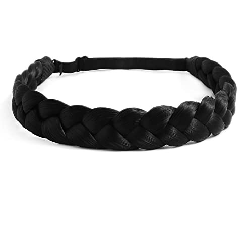 Hairband, 3 Strands Synthetic Braided Headband, Classic Chunky -strand braids Q