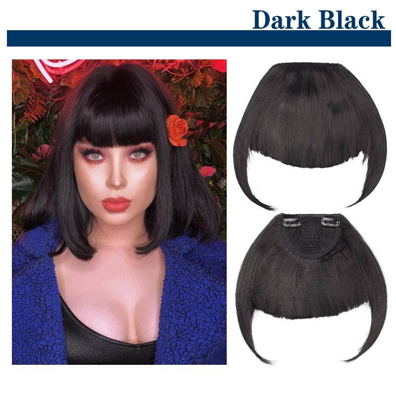 Straight Curly Bangs Clip in Fringe Hairpiece Neat Side Hair Extension as Human
