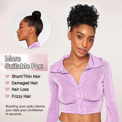 Women’s 70g Messy Bun Hair Piece – Elastic Drawstring – Dark Brown – Wave