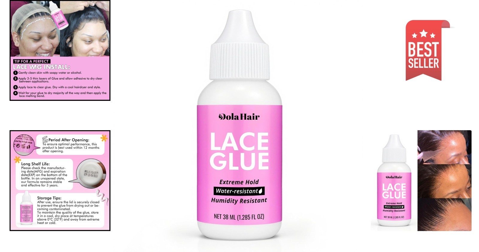 Safe & Strong Extreme Hold Lace Glue – 1.3oz Waterproof for Wigs & Hair Systems