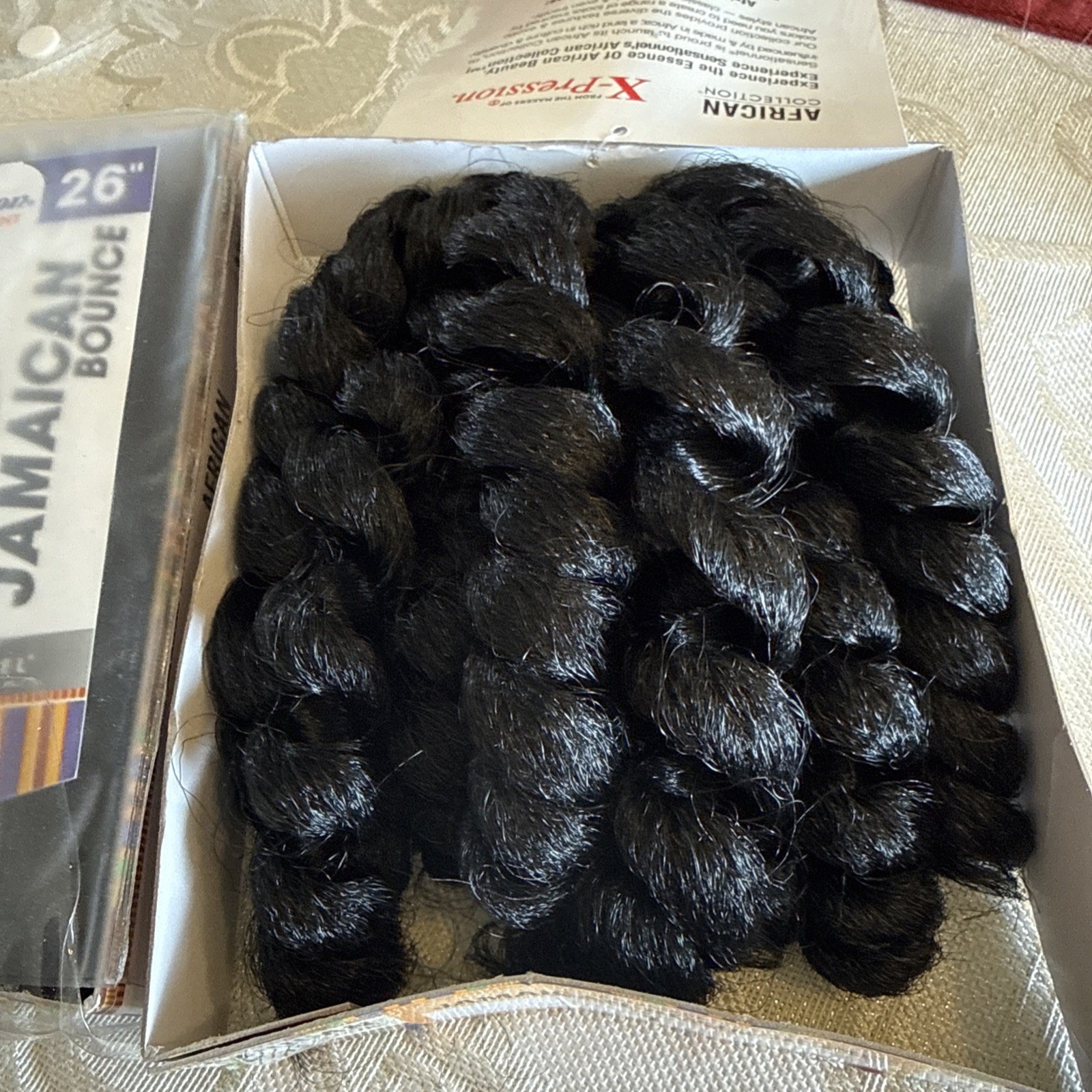 383 synthetic hair bundle Set Of Two Pkg Jamaican Bounce 26” Black