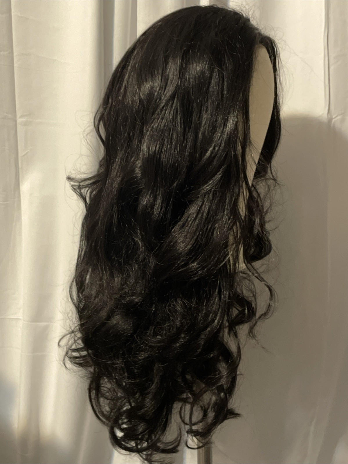22” Women’s Wig High Temp Heat Resistant Black With Custom Cut 13×4 Lace Front
