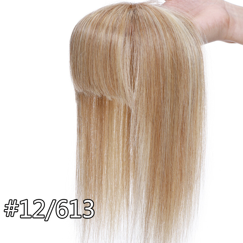 130% Clip In Human Hair Topper Top Hairpiece Toupee Wigs Bangs Thick Large Base