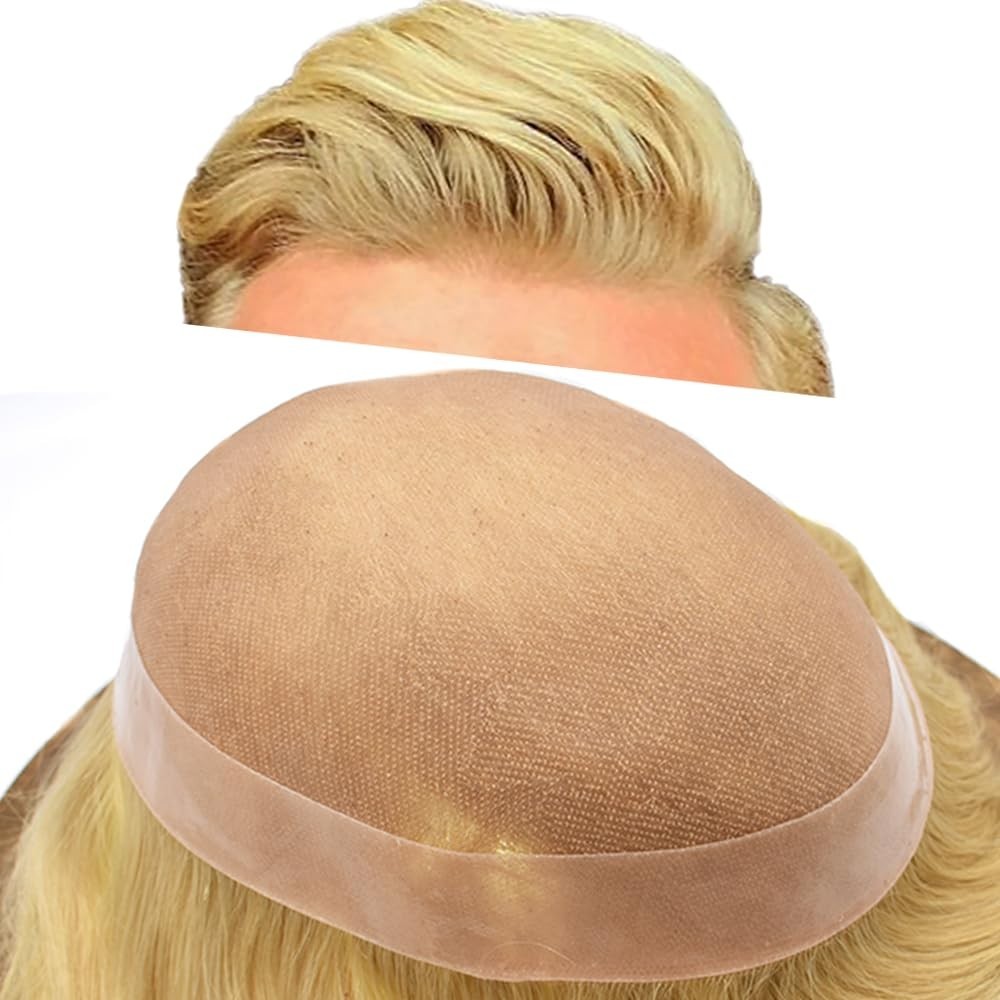 Toupee for Men Hair System Replacement Monofilament Mens Toupee Hairpiece
