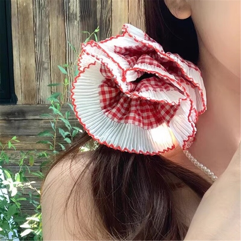 Elegant Hair Tie Double Layer Lace Scrunchy French Aesthetic Elastic Scrunchies