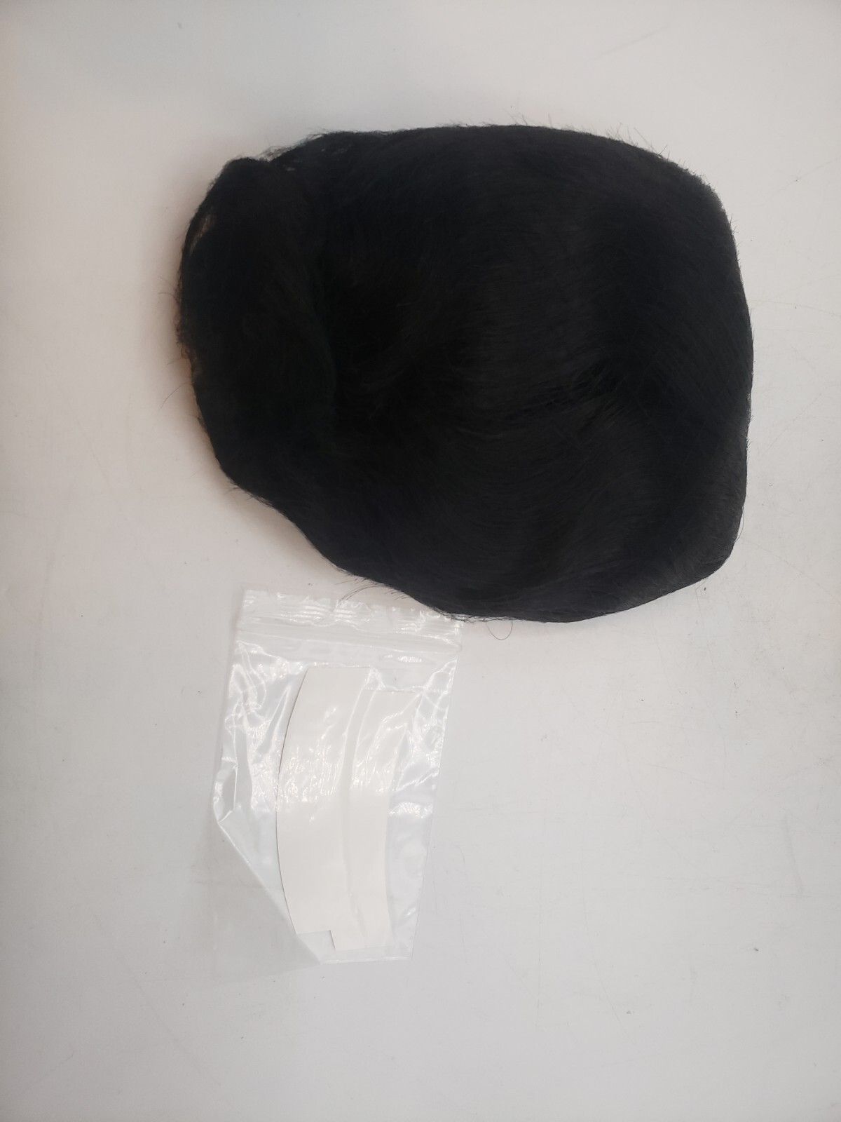 Happy&cc Toupee Men Human Hair #1B Thin Skin Pu Quality Virgin. 30mm Wave Curl.