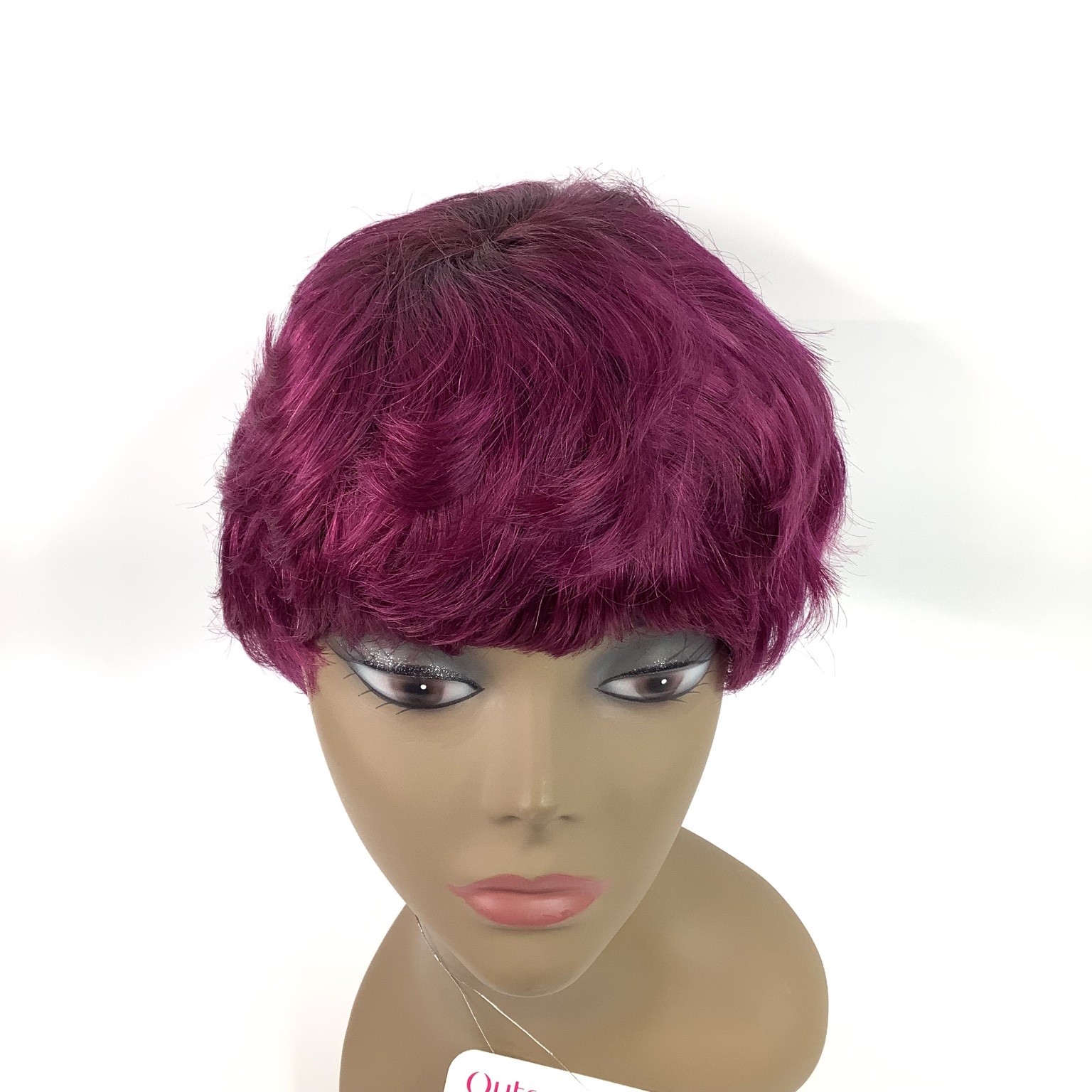 Outre DUBY WIG SASSY CUT 100% Human Hair Deep Violet Short Curly Pixie