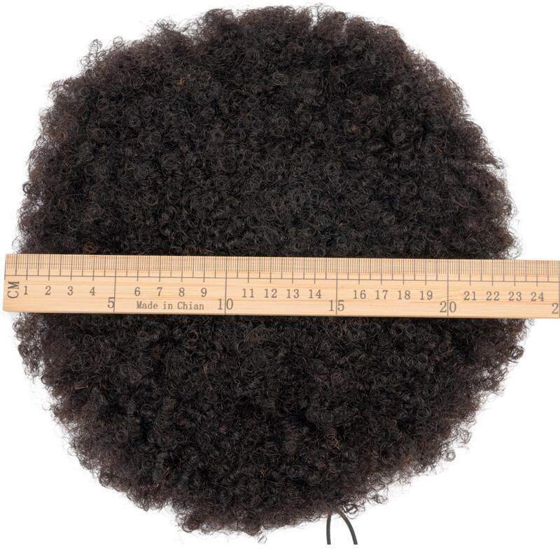 Extra Large Afro Kinky Curly Puff Bun Clip in Human Hair Extensions Ponytail US