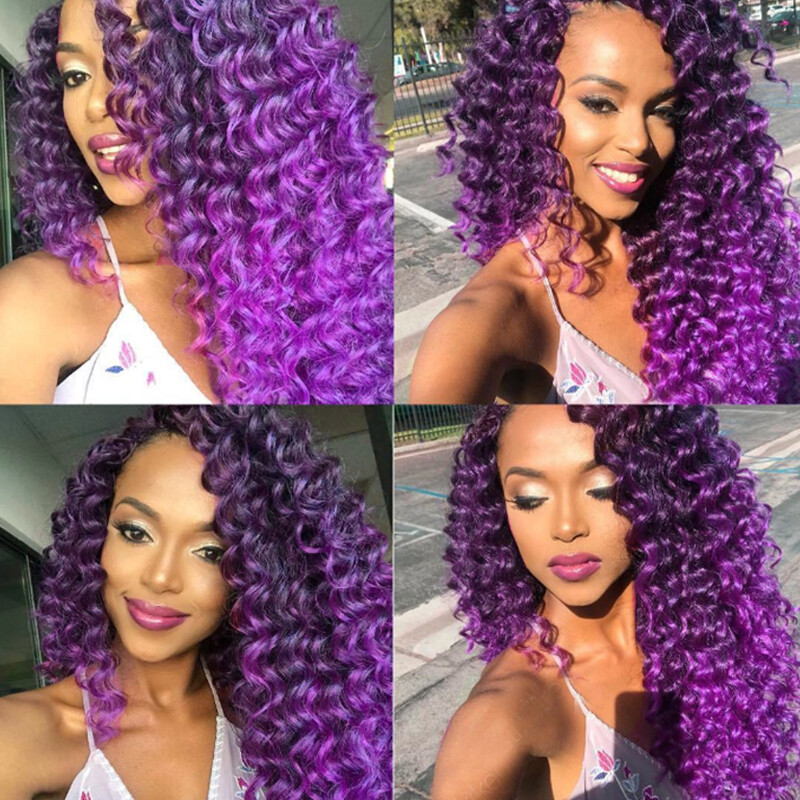 Women Water Wave Crochet Braids Soft Deep Curly as Human Hair Extensions Natural