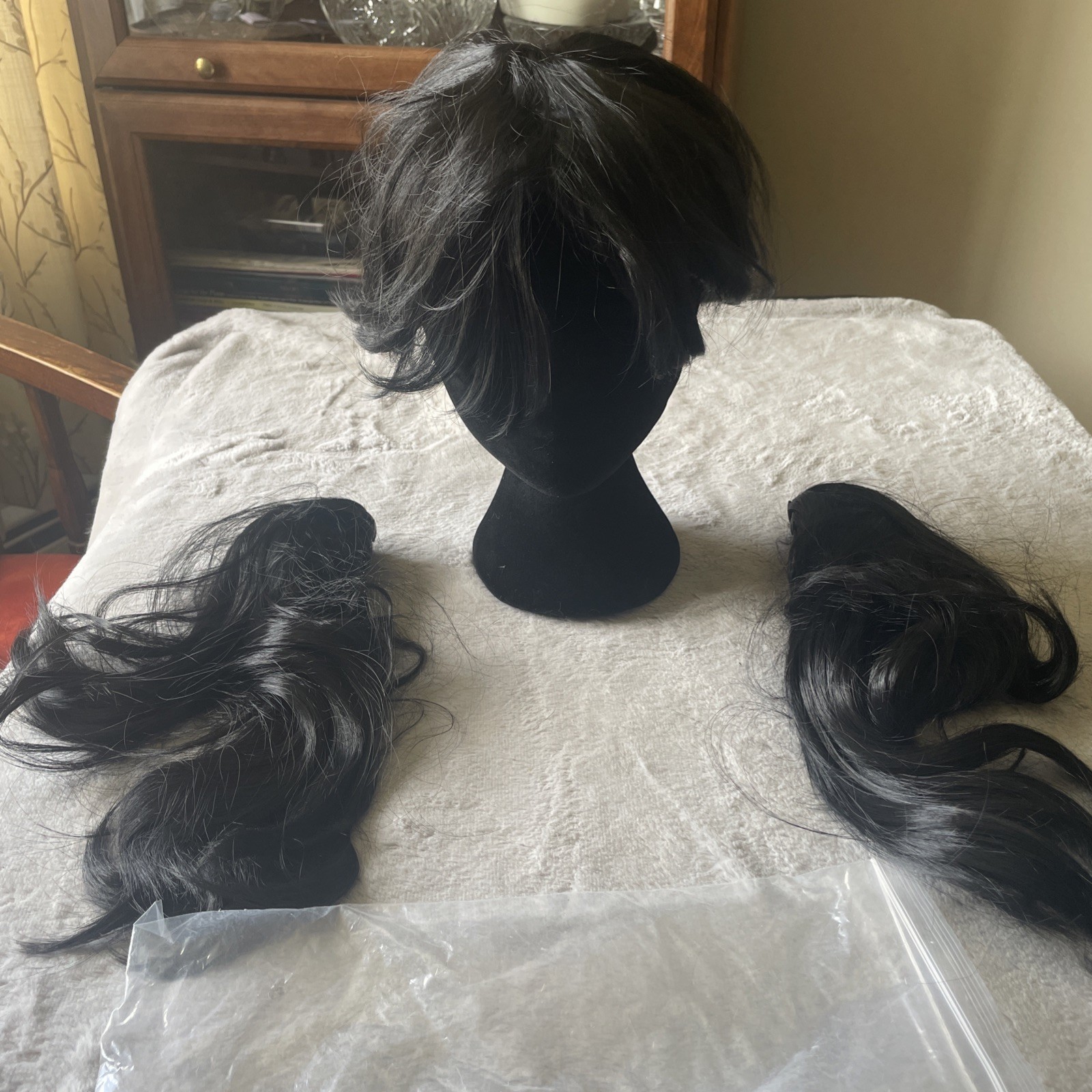 Bob Wig – Short Cosplay Wig with Bangs Plus 2 Matching Clip In Wigs for Adult