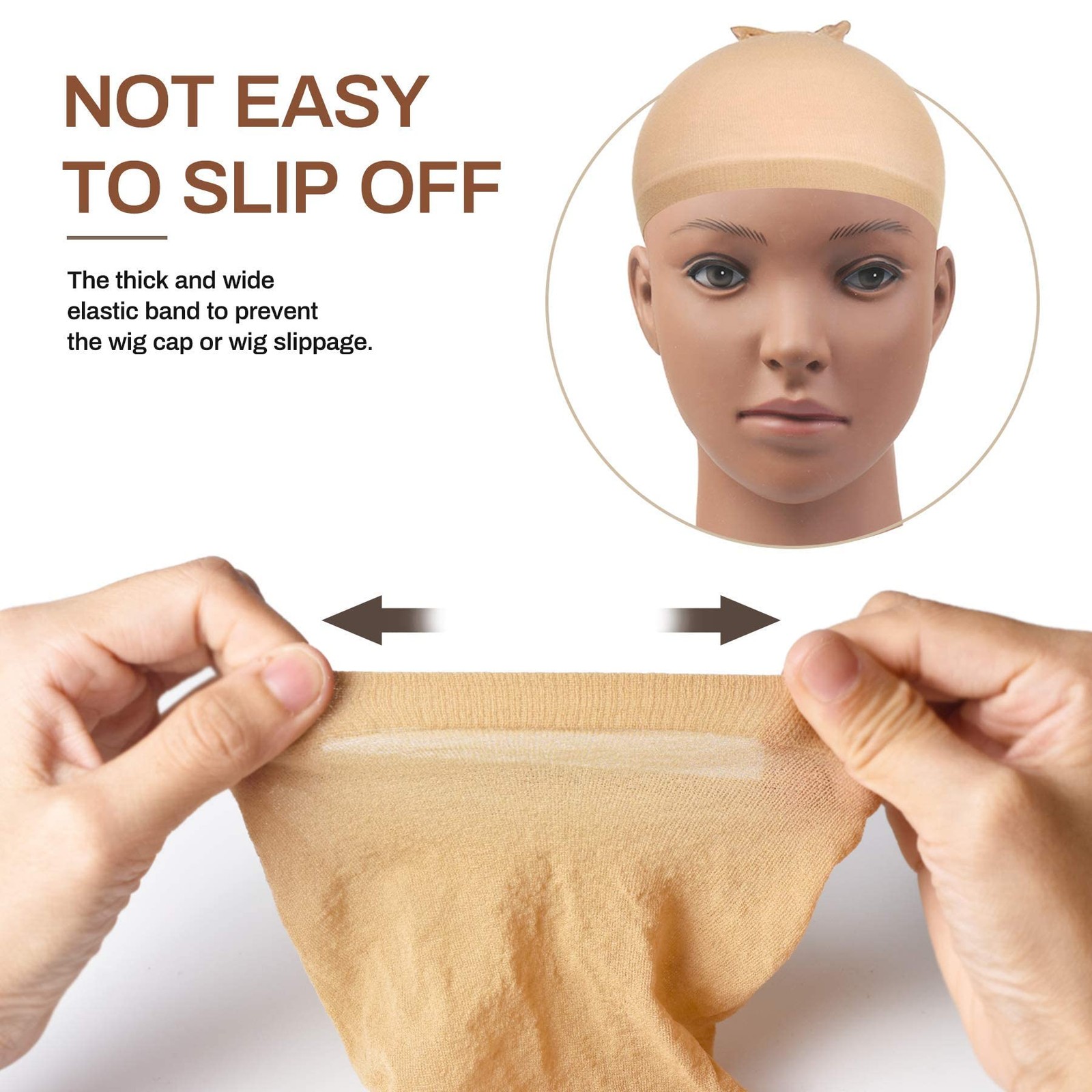 Smilco 20 Pcs Light Brown Wig Caps 20 Count (Pack of 1), 20pcs-Flesh colored