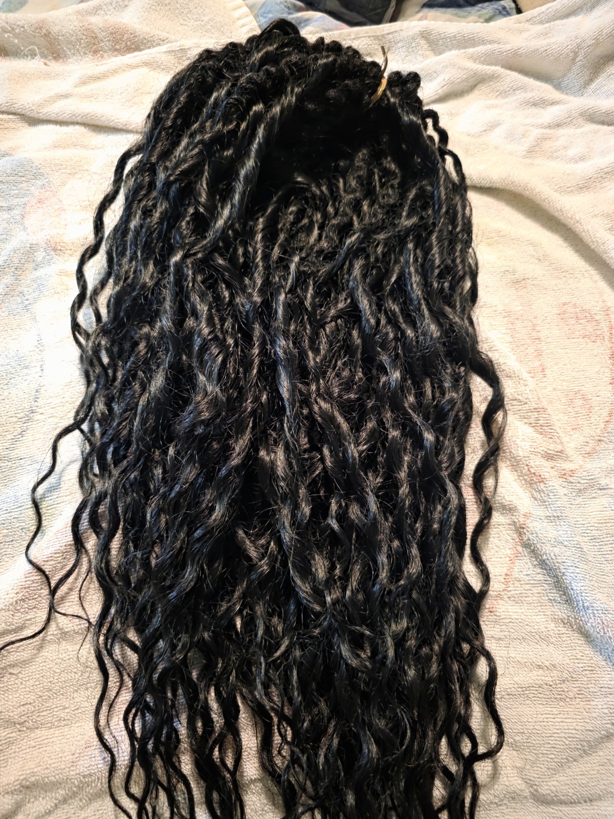 Synthetic Braided Hair Extension Wavy Dreadlocks Black 21-30 in Women Adult