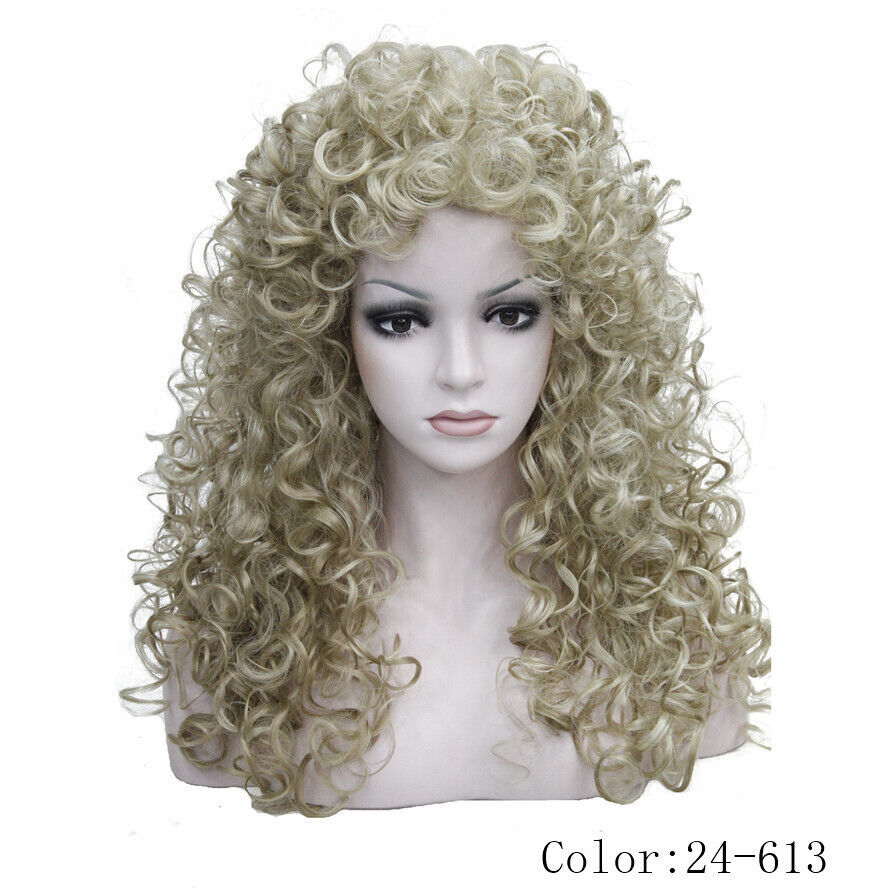 Ladies Long Curly wig w/ Tight Curls Wig in Fox red/Brown/Blonde Wigs