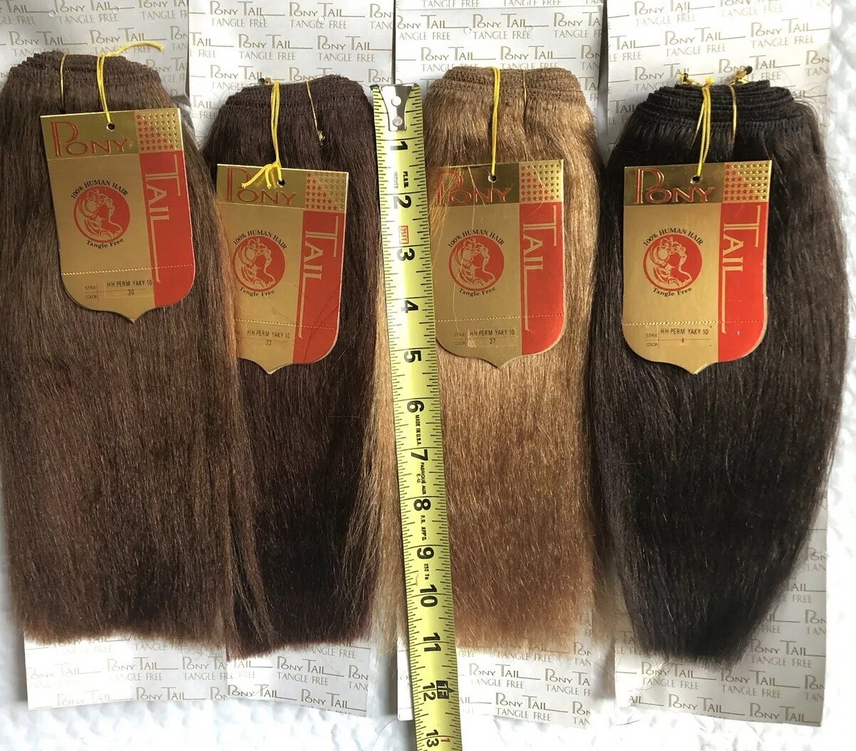 100% Human Hair for Weaving by Pony Tail, Perm Yaki Coarse Texture, Bright Color