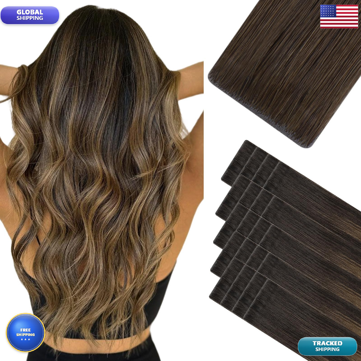 Hotbanana Invisi Edge Tape In Hair Extensions Human Hair 10Inch 30G 20Pcs