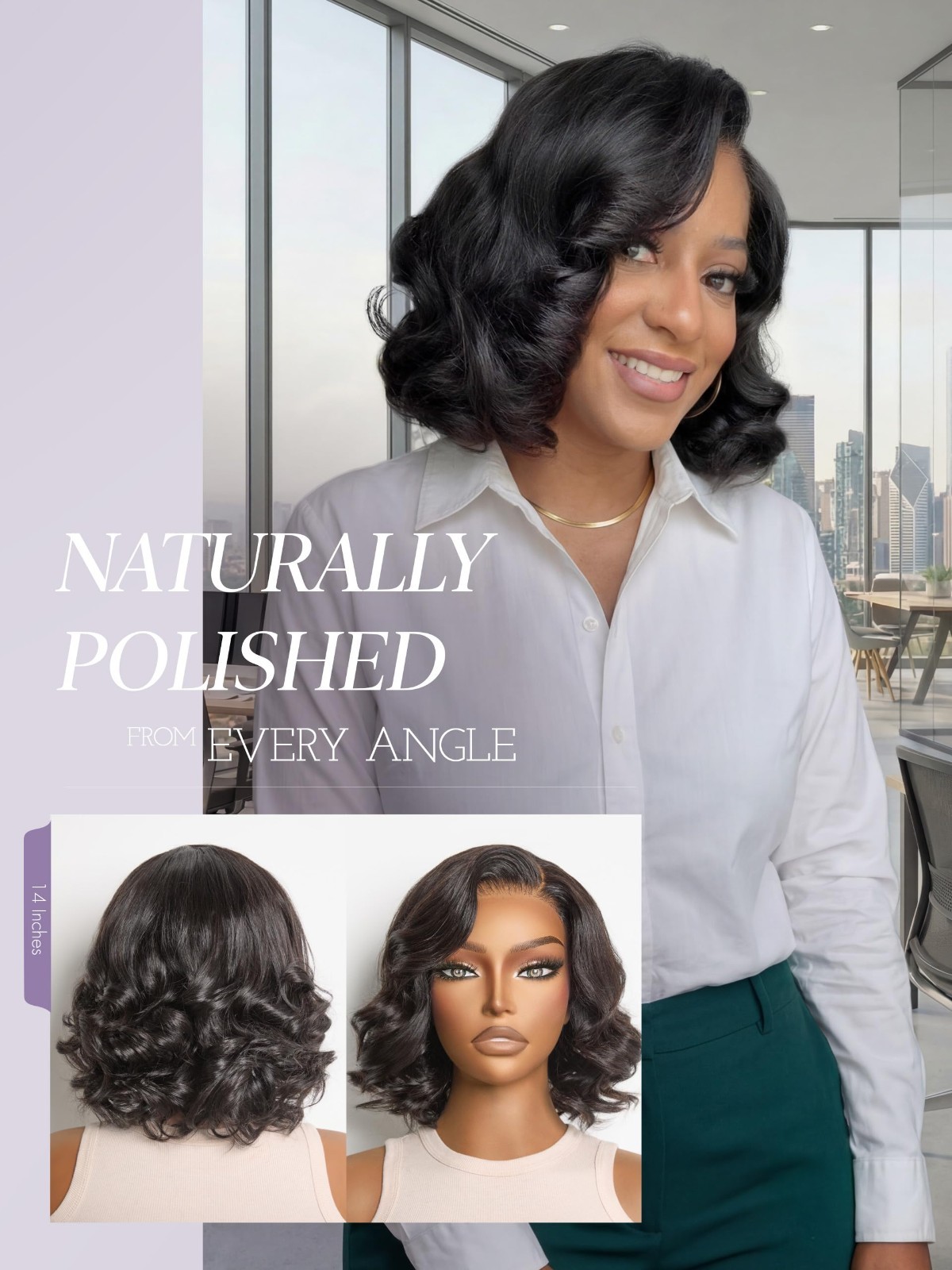 100% Human Hair Loose Wave Wig – 12″ Glueless Lace Front, Pre-Plucked, Natural C